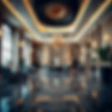 Luxurious hotel lobby in Dubai showcasing elegant design