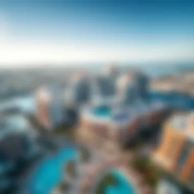 Aerial Perspective of Pointe Dubai Aerial view of Pointe Dubai showcasing its architectural design