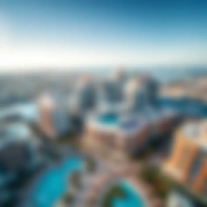 Aerial Perspective of Pointe Dubai Aerial view of Pointe Dubai showcasing its architectural design