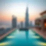 Luxurious Private Pool with City Skyline View Luxurious private pool with city skyline view