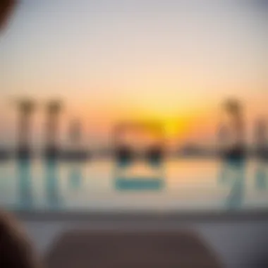 Sunset View from a Private Poolside Cabana Sunset view from a private poolside cabana