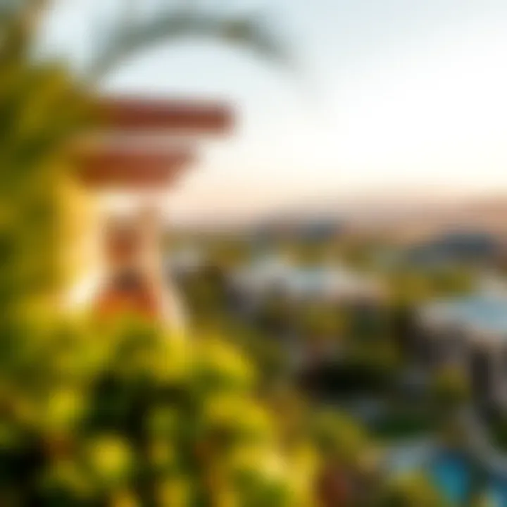 Stunning view of Dubai Hills community with lush landscapes