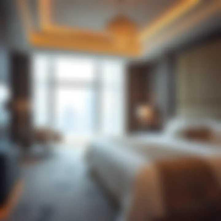 Opulent Accommodations at Pullman Jumeirah Lakes Towers Luxurious bedroom suite inside the Pullman Jumeirah Lakes Towers