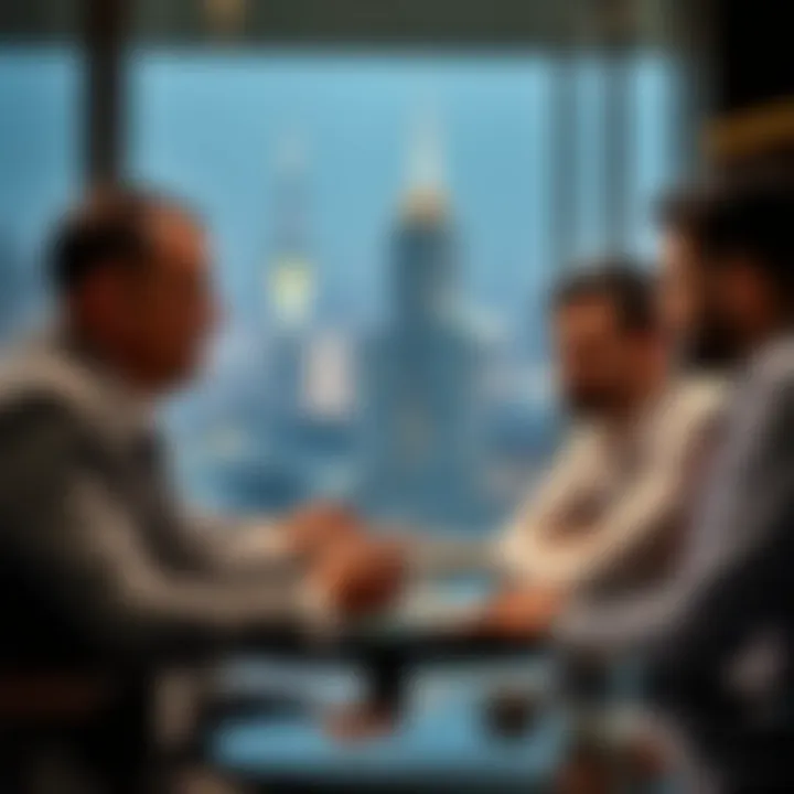 Investors discussing hotel acquisition strategies