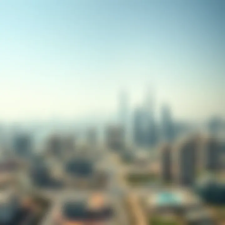 A panoramic view of Dubai's skyline featuring Rabdan Developments projects