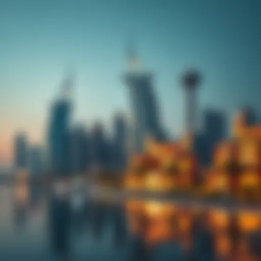 Luxury Properties in Dubai's Skyline Stunning skyline of Dubai showcasing luxury properties