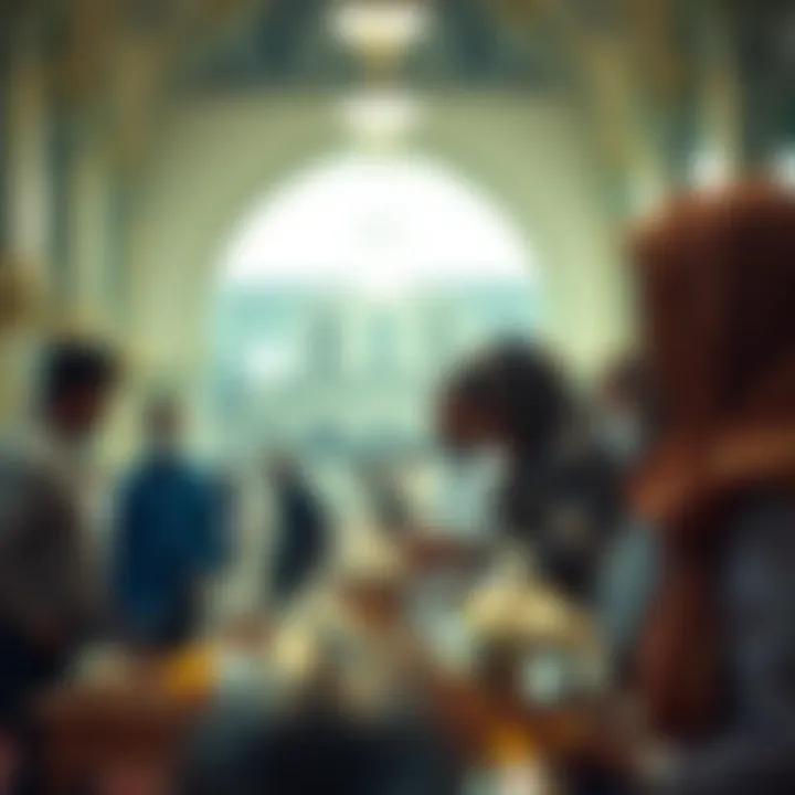 Charitable Engagement in Ramadan People engaging in charitable activities during Ramadan