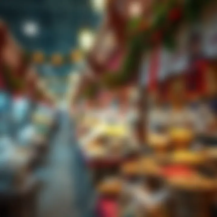 Ramadan Market Delights A vibrant market filled with Ramadan decorations and local delicacies