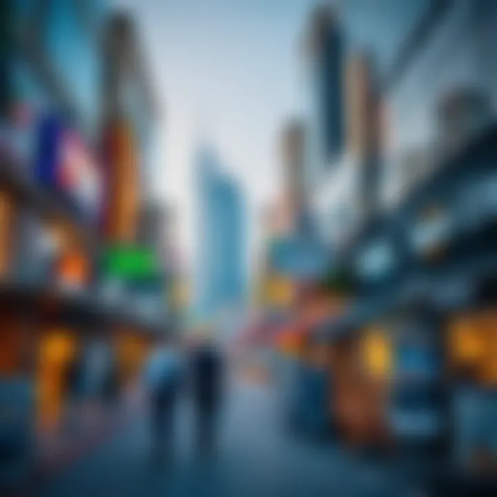 Commercial Prosperity in Dubai Vibrant commercial district showcasing thriving businesses