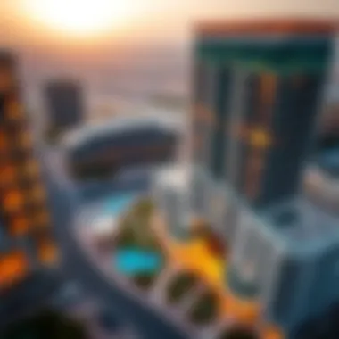 Aerial view of Rigga Al Buteen Plaza showcasing its architectural beauty