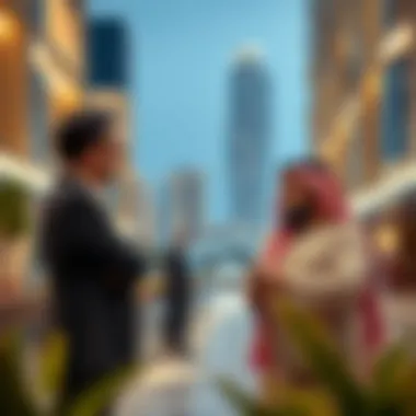 Investor discussing opportunities at Rigga Al Buteen Plaza