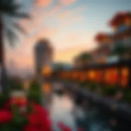 A picturesque view of Riverland Dubai showcasing its vibrant atmosphere