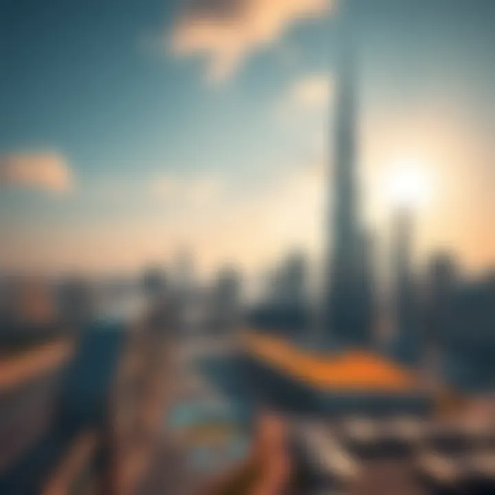 Dynamic skyline of Dubai emphasizing the strategic location of SBK Al Bahri Gate 2