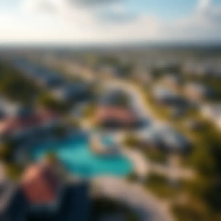 An aerial perspective of South Ridge Park and its surrounding real estate developments