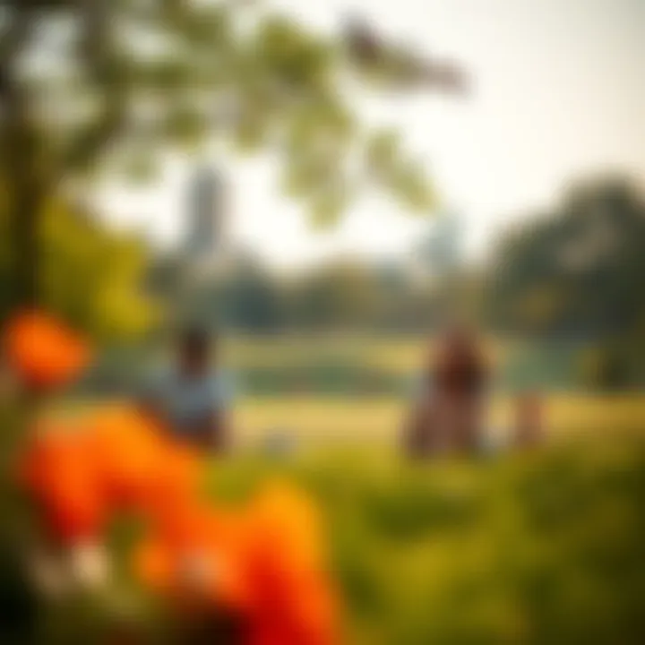 A vibrant landscape of South Ridge Park featuring families enjoying outdoor activities
