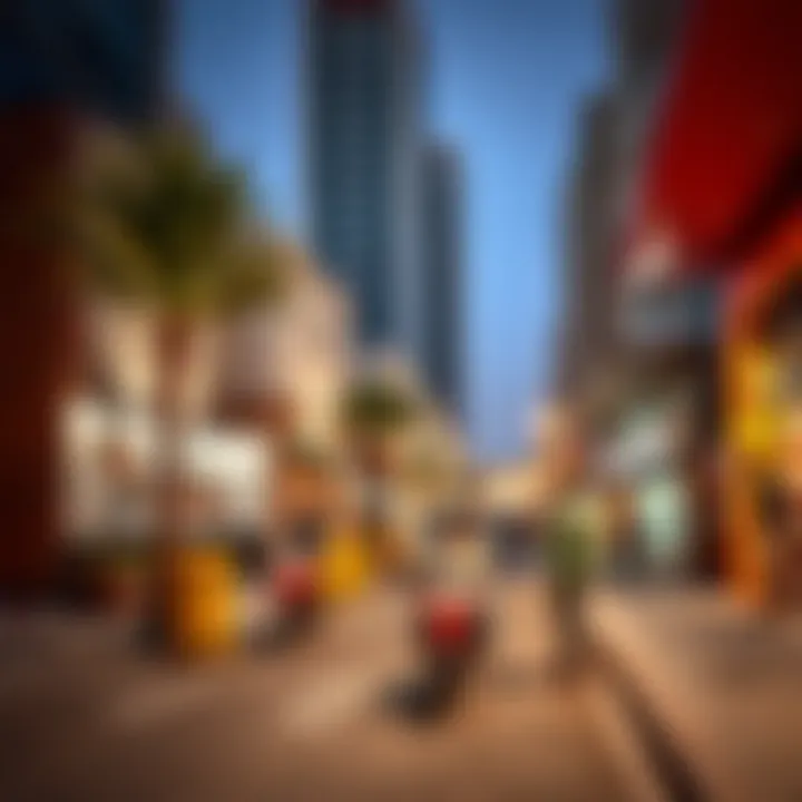 Vibrant street scene in Al Quoz highlighting community life