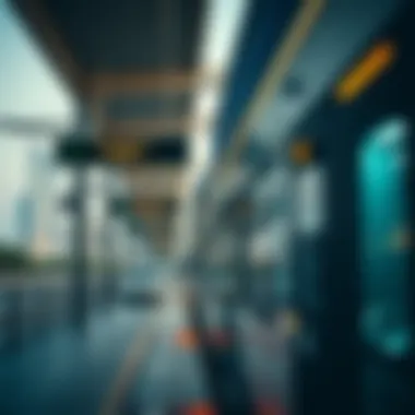 Public Transport: Navigating Dubai Efficiently A scenic public transport system in Dubai with a tram and metro stations