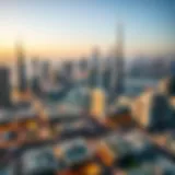 A panoramic view of Dubai's skyline featuring modern architecture and residential buildings