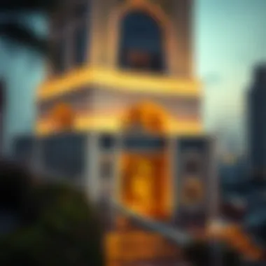 Architectural Elegance of Creek Tower Detailed architectural features highlighting the elegance of Creek Tower's structure