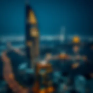 Nighttime Splendor of Creek Tower Nighttime view emphasizing the lighting design of Creek Tower against the Dubai skyline