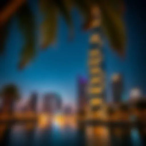 Creek Tower Illuminating the Skyline Stunning view of the Creek Tower at sunset illuminating Dubai's skyline