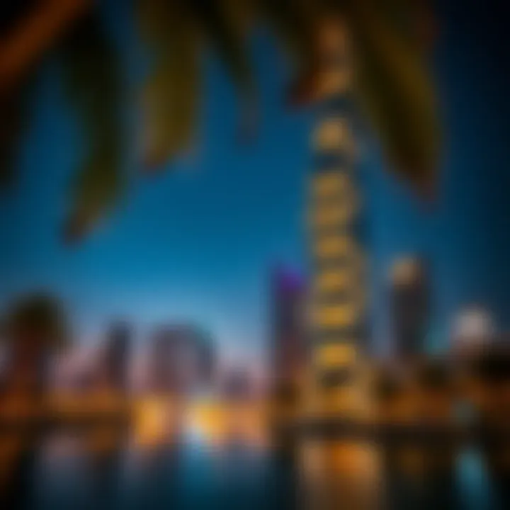 Creek Tower Illuminating the Skyline Stunning view of the Creek Tower at sunset illuminating Dubai's skyline