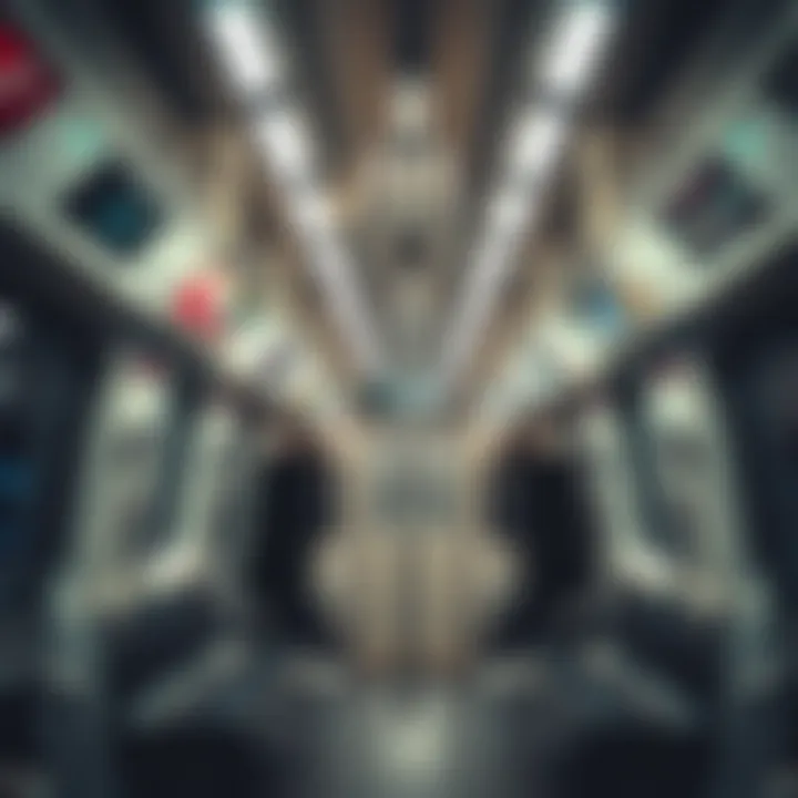 Inside a Dubai Metro Train Interior view of a Dubai Metro train highlighting advanced technology