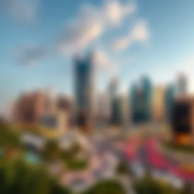 Dubai Skyline with Khalid Al Attar Developments Contemporary skyline of Dubai featuring Khalid Al Attar projects