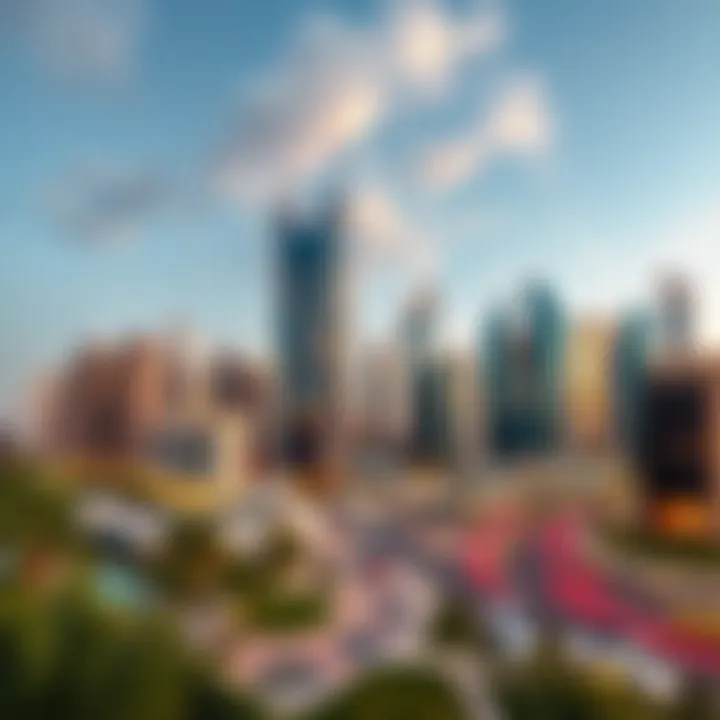 Dubai Skyline with Khalid Al Attar Developments Contemporary skyline of Dubai featuring Khalid Al Attar projects