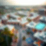 Aerial View of Town Square Zahra A stunning aerial view of Town Square Zahra showcasing its modern architecture and green spaces.