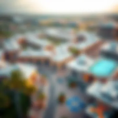 Aerial View of Town Square Zahra A stunning aerial view of Town Square Zahra showcasing its modern architecture and green spaces.