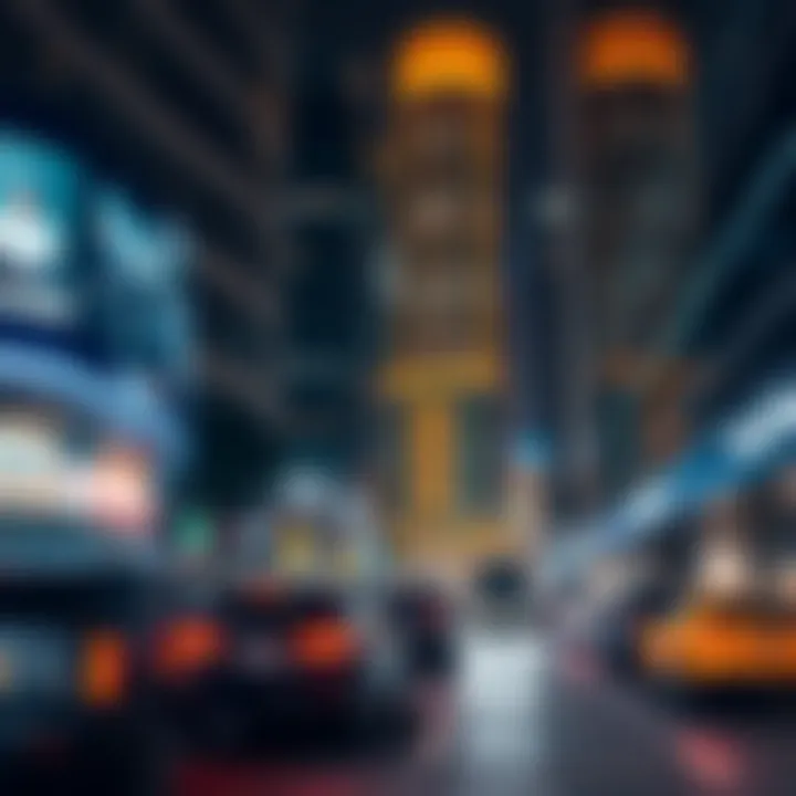 Dynamic Business Atmosphere Near Trade Center 1 The bustling business environment surrounding Trade Center 1