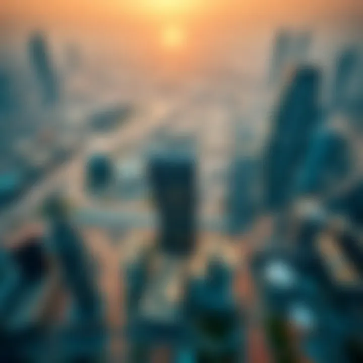 Strategic Connectivity of Trade Center 1 An aerial view showcasing the connectivity of Trade Center 1 within Dubai