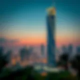 U-Bora Tower skyline view at dusk