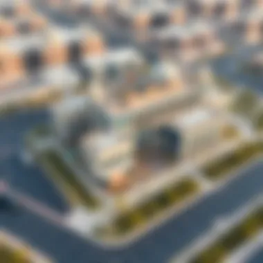 Aerial view of the Ghoroob project in Dubai showcasing its architecture and surroundings