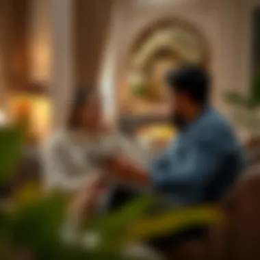 Discussing Rental Agreements A couple discussing rental agreements in a cozy setting