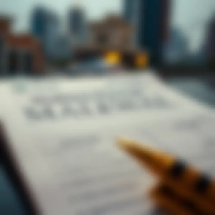 Essential Documentation for Mulkiya Renewal Close-up of real estate documentation related to mulkiya renewal