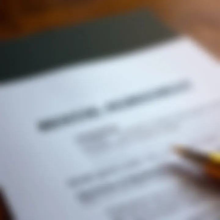 Key Rental Agreement Clauses A close-up of a rental agreement document highlighting key clauses