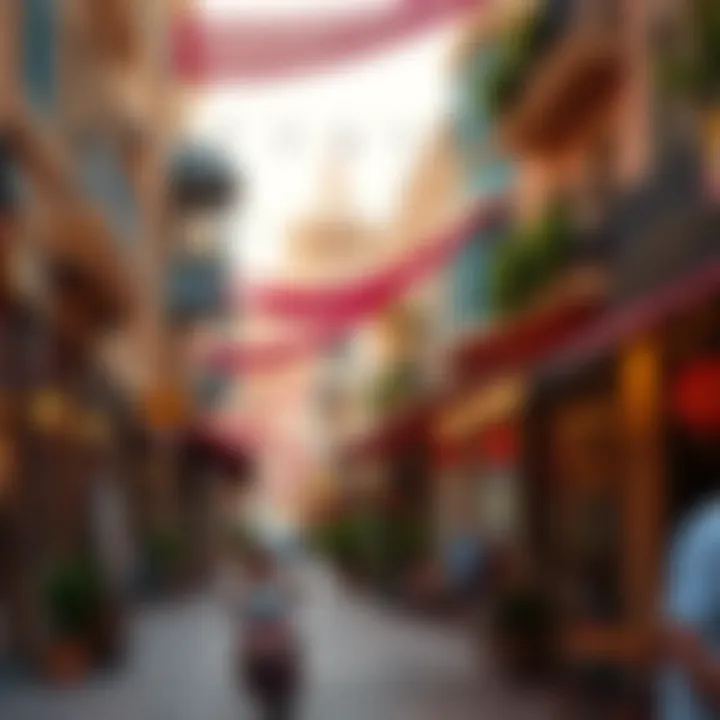 A vibrant street view showcasing Al Quoz's artistic ambiance