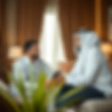 A meeting between landlord and tenant discussing rental agreements