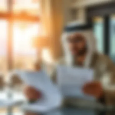 An expatriate reviewing visa application paperwork