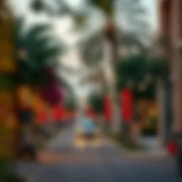 Vibrant street view of Al Wasl with lush greenery