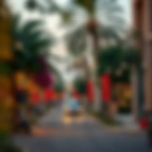 Vibrant street view of Al Wasl with lush greenery