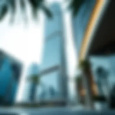 Ground-level shot emphasizing the urban integration of the Kaizen Tower