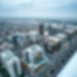 Aerial view of TEcom area showcasing modern architecture