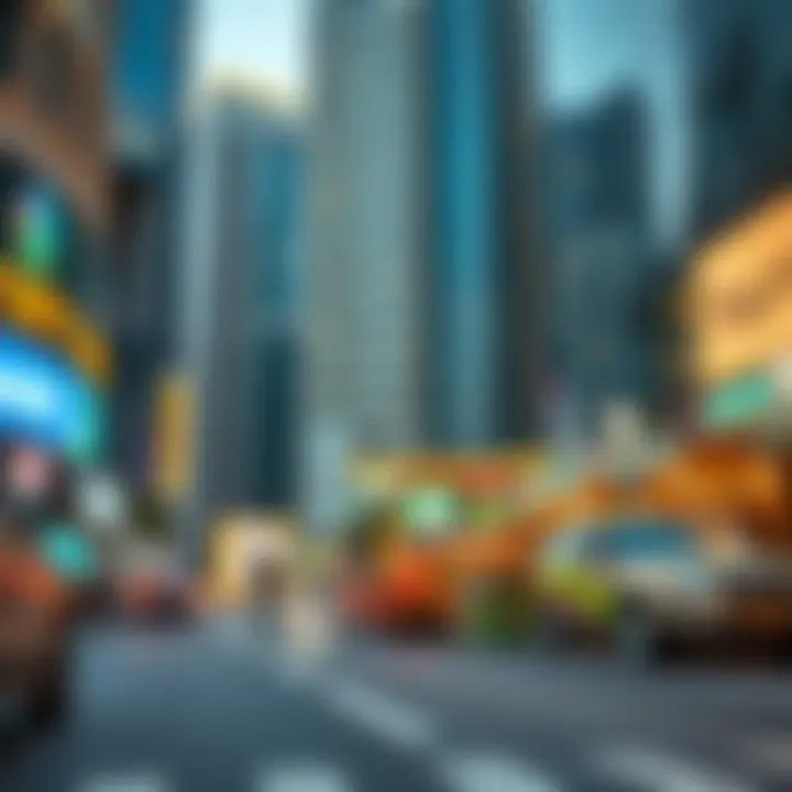 The Heartbeat of Economic Activity in Downtown Dubai A vibrant financial district with bustling activities