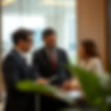 Engaging Banking Services Tailored to Client Needs A client interacting with a banking representative