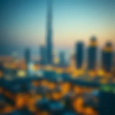 Dubai Skyline at Night during Ramadan Dubai skyline during Ramadan night