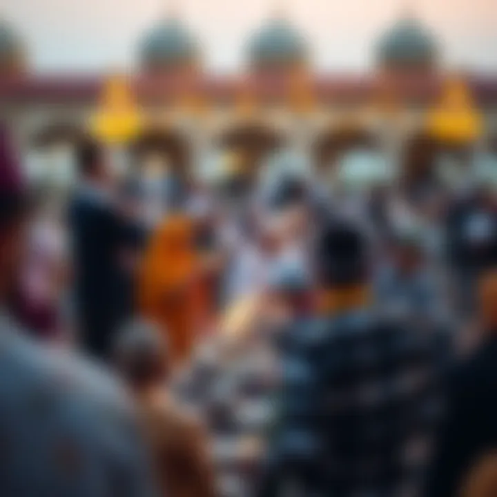 Prayer and community gathering during iftar