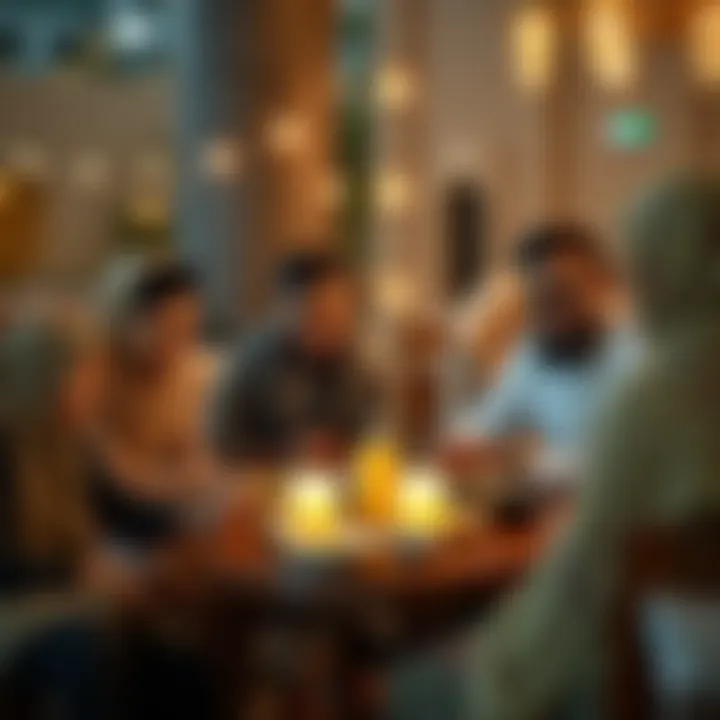 Families enjoying iftar together